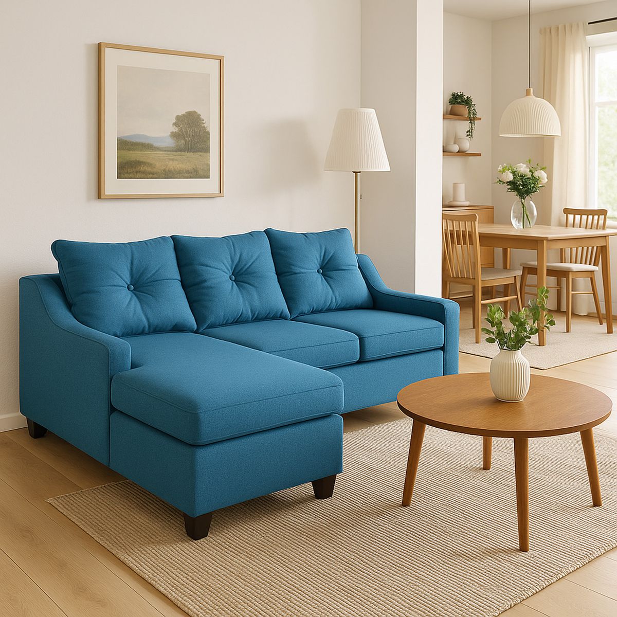 MASEL - Sofá Seccional 3 cuerpos MSVI3CIT29 155x90x195 cm Turquesa