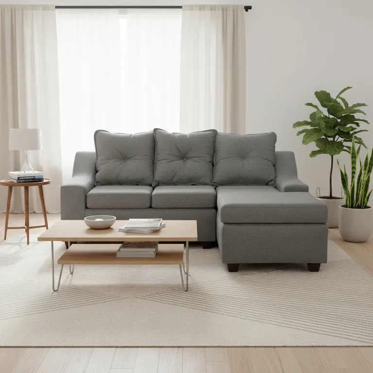 MASEL Sofá Seccional 3 cuerpos MSVI3CDT51 155x90x195 cm Gris