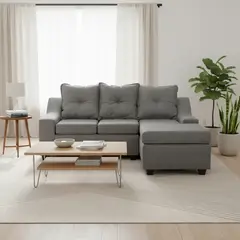 MASEL - Sofá Seccional 3 cuerpos MSVI3CDT51 155x90x195 cm Gris