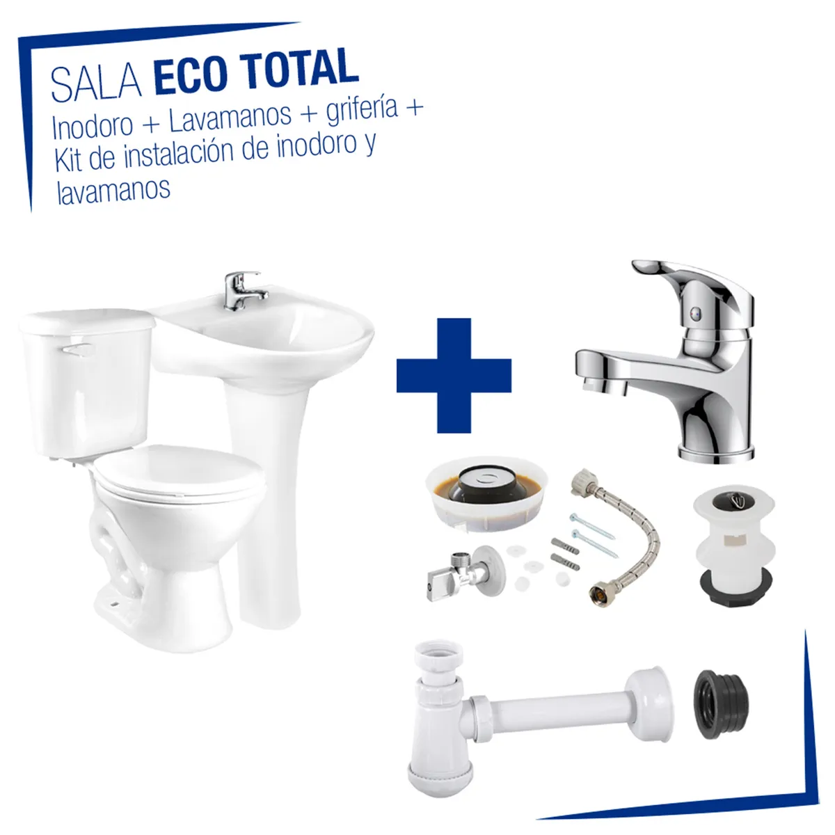 FANALOZA - Sala baño con grifería kit instalación y desagüe