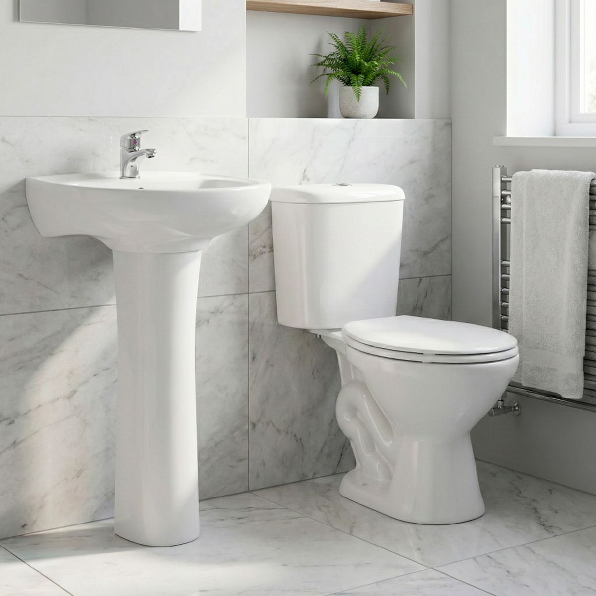 FANALOZA - Sala baño con grifería kit instalación y desagüe