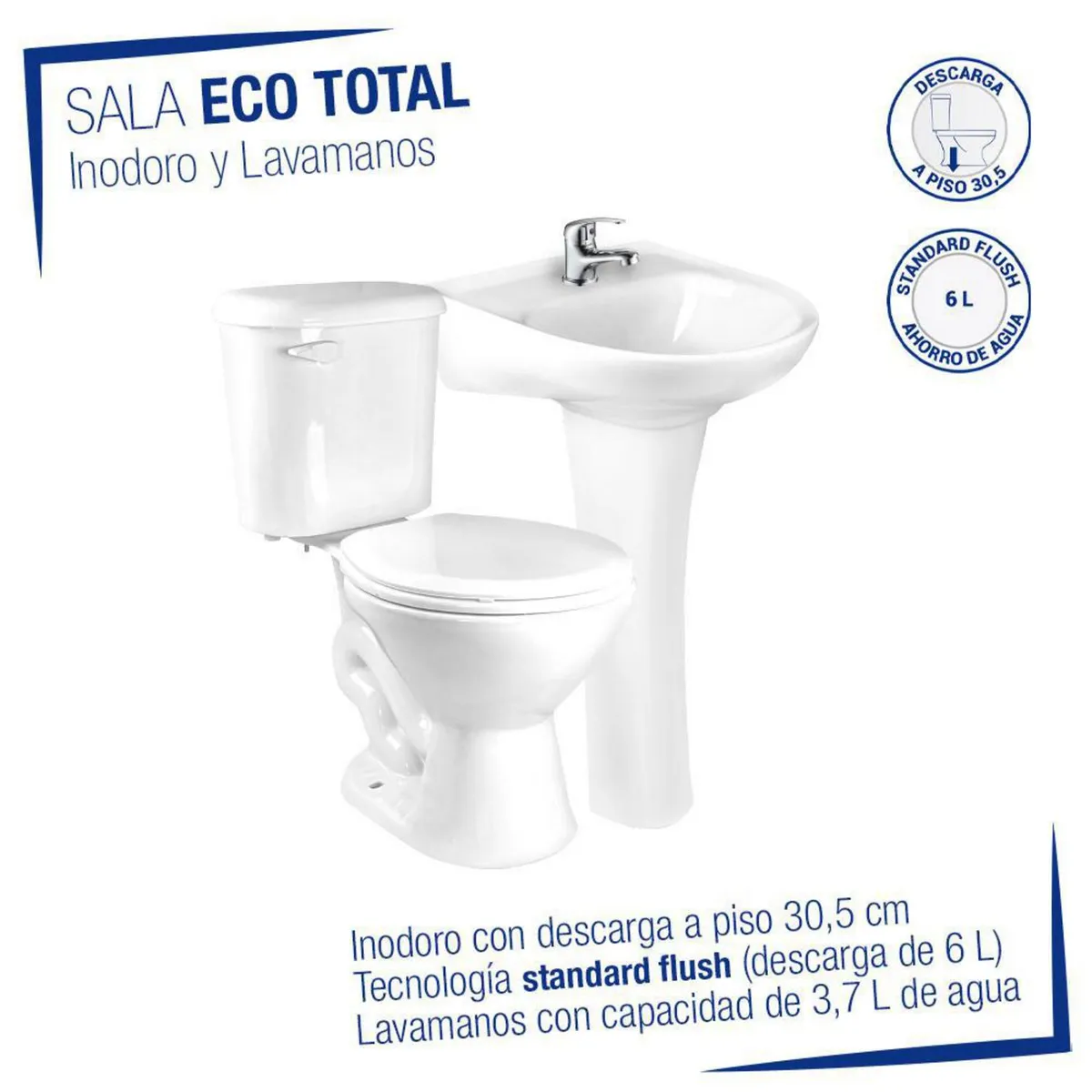 FANALOZA - Sala baño con grifería kit instalación y desagüe