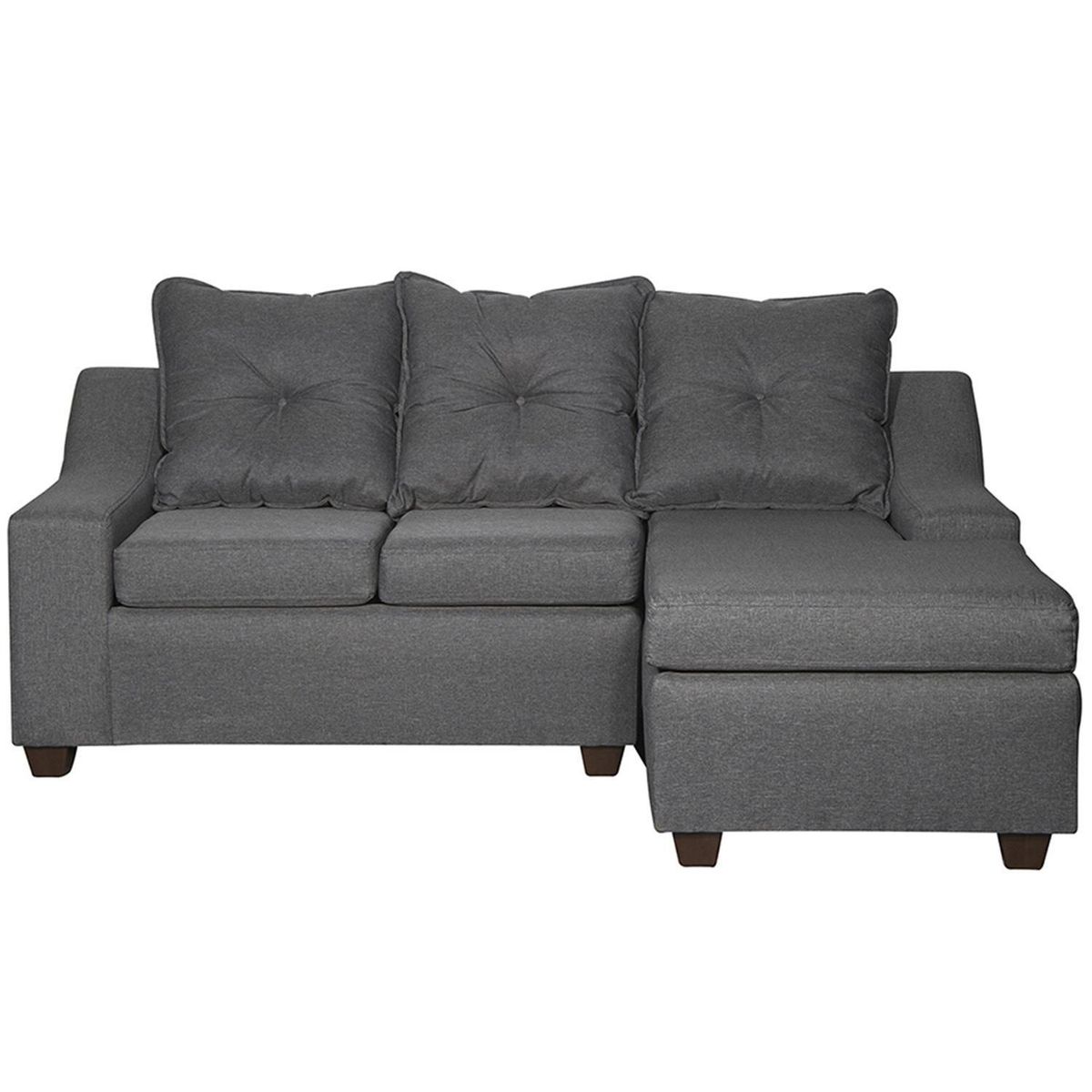 MASEL - Sofá Seccional 3 cuerpos MSVI3CDT54 155x90x195 cm Gris oscuro