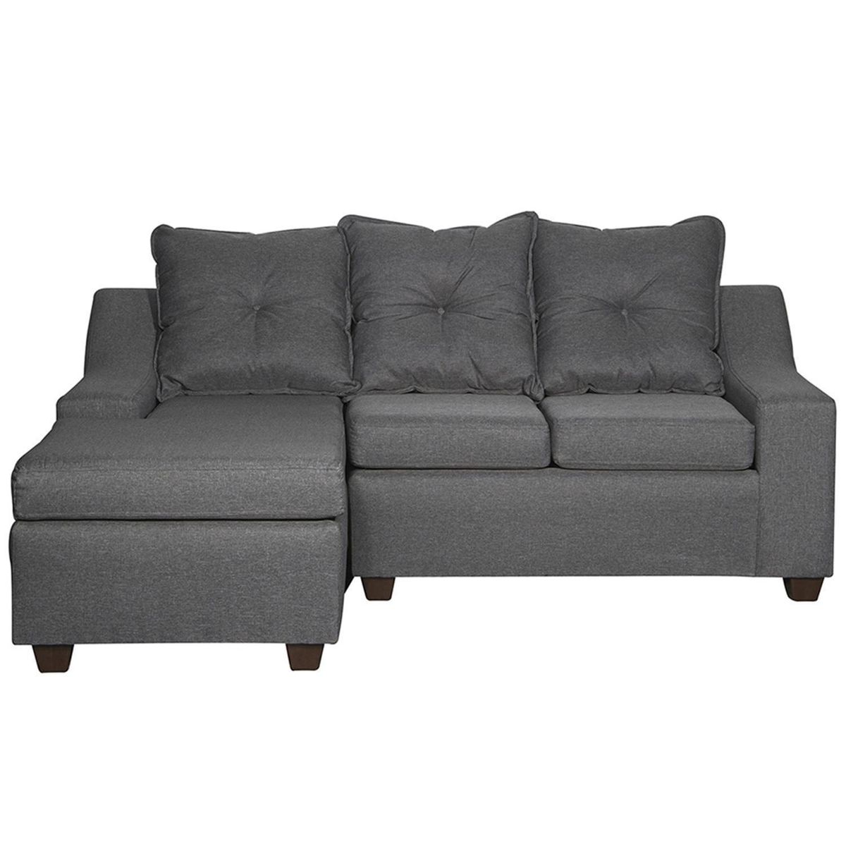 MASEL - Sofá Seccional 3 cuerpos MSVI3CIT54 155x90x195 cm Gris oscuro