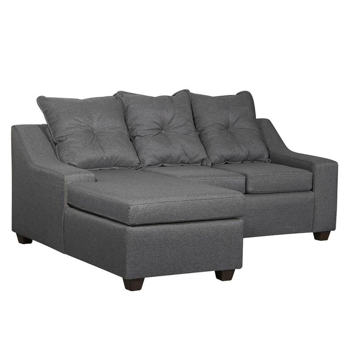 MASEL - Sofá Seccional 3 cuerpos MSVI3CIT54 155x90x195 cm Gris oscuro
