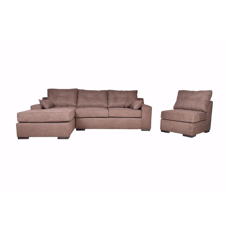 MASEL Sofá Seccional 4 cuerpos MUSEMILU70 155x95x300 cm Café