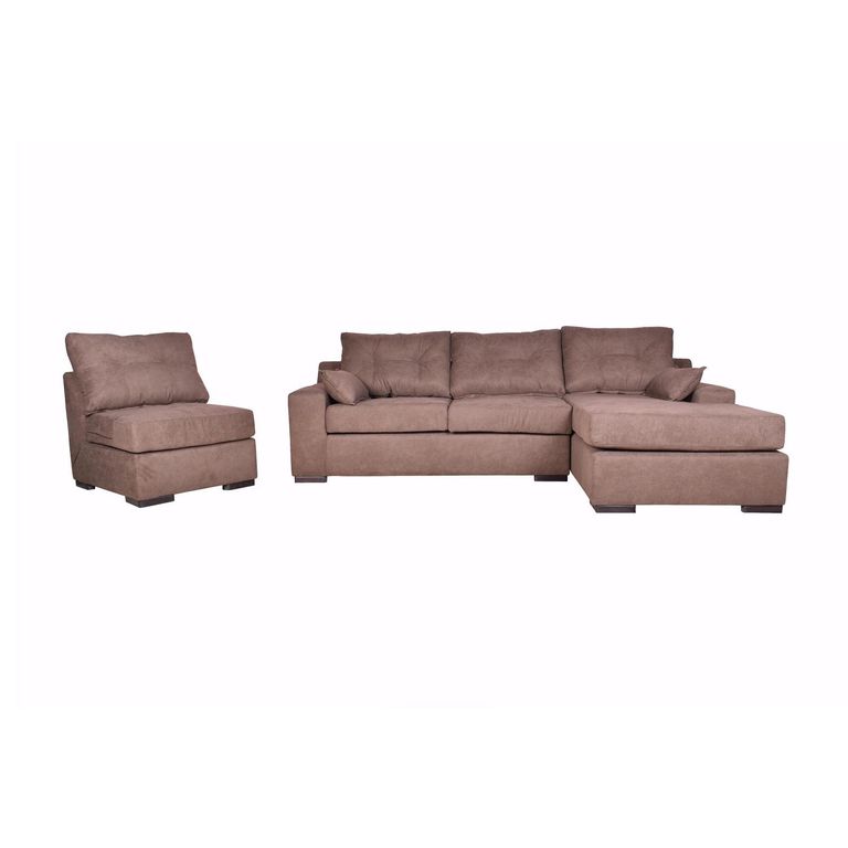 MASEL Sofá Seccional 4 cuerpos MUSEMDLU70 155x95x300 cm Café
