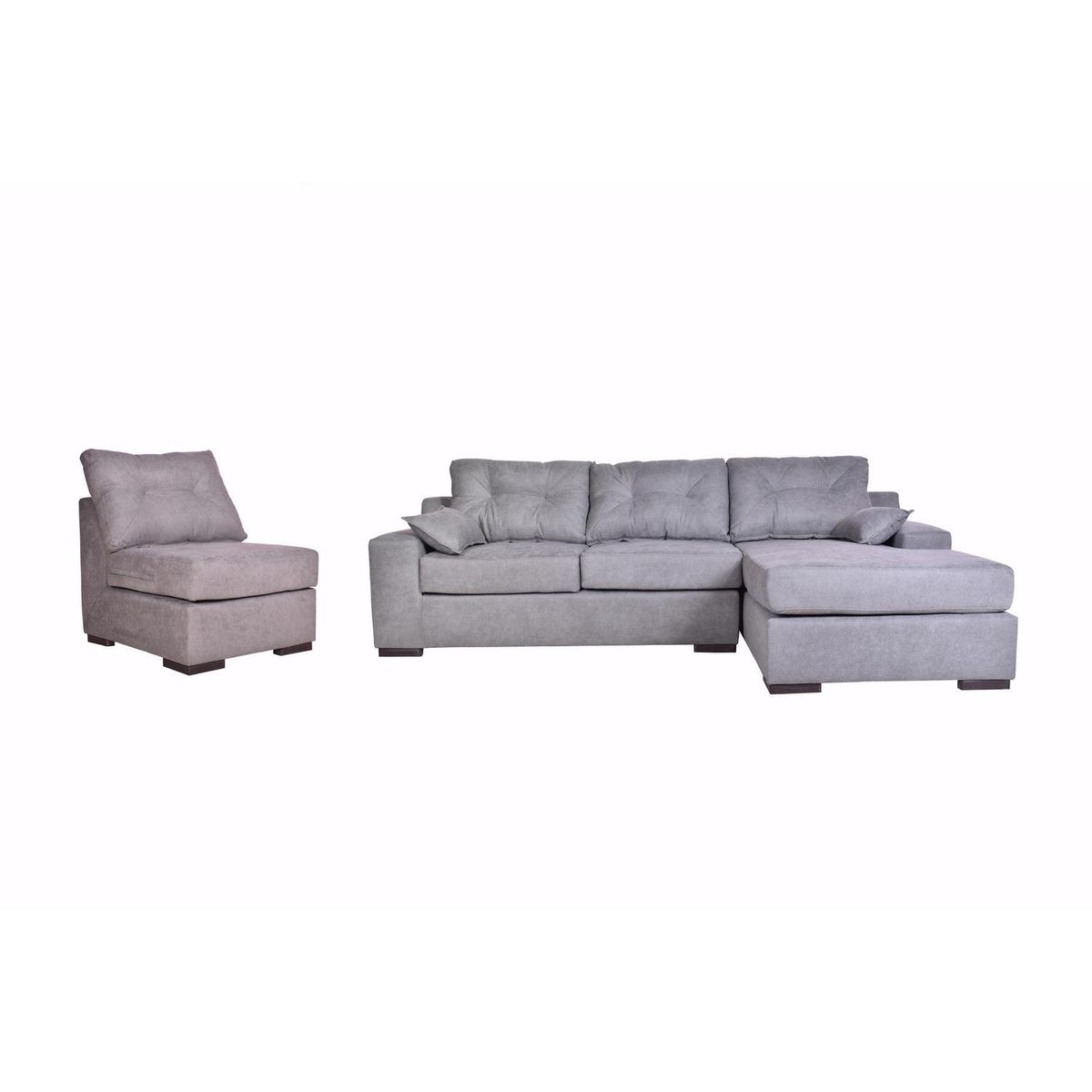 MASEL - Sofá Seccional 4 cuerpos MUSEMDLU51 155x95x300 cm Gris
