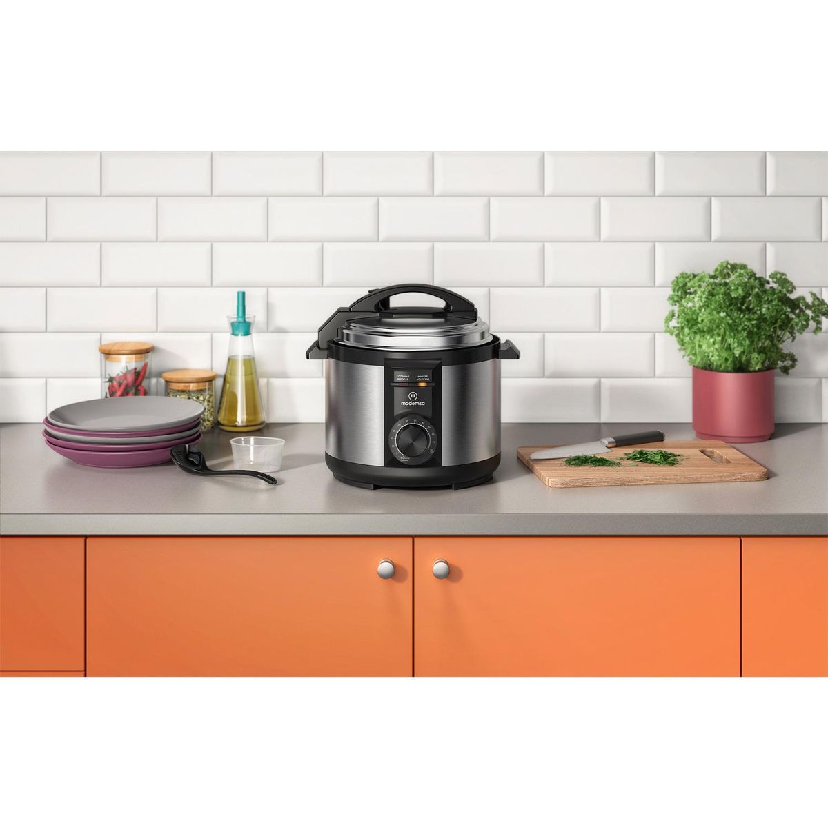 MADEMSA - Olla Multicocción 5 Lts MPC10 Gris