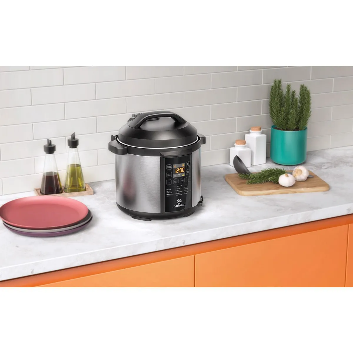 MADEMSA - Olla Multicocción 6 Lts MPC20 Gris