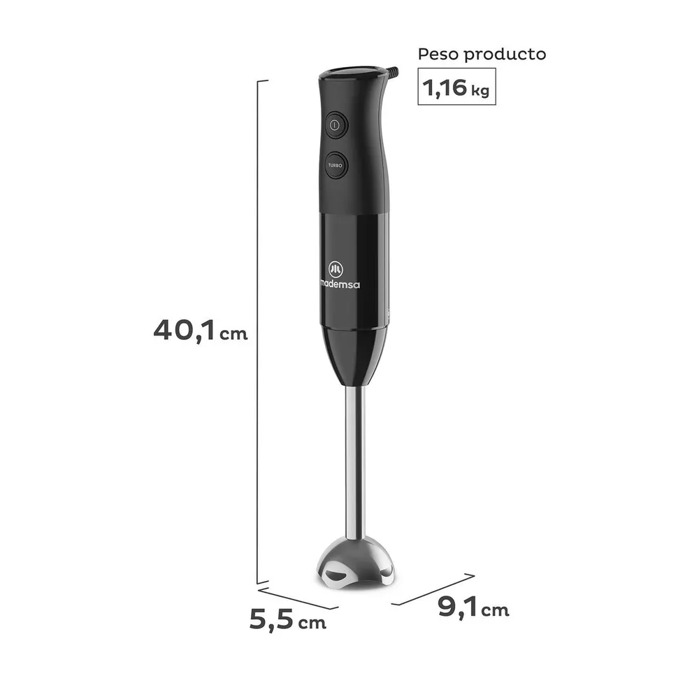 Mademsa Minipimer 3 en 1 Granite Black MIB20, foto 7