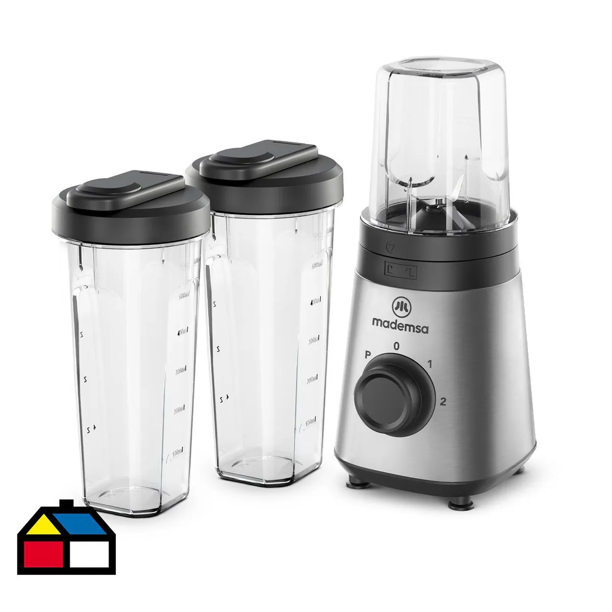 MADEMSA - Licuadora 0.6 Litros Silver + Granite Gray MBL30