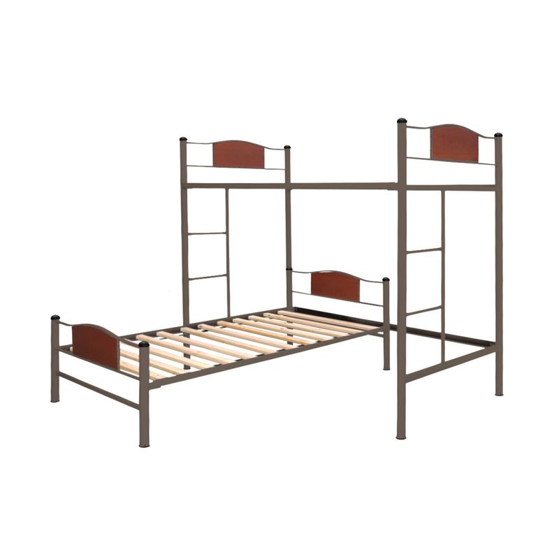 GENERICO - Cama alta + cama baja Child 1,5 plaza castaño