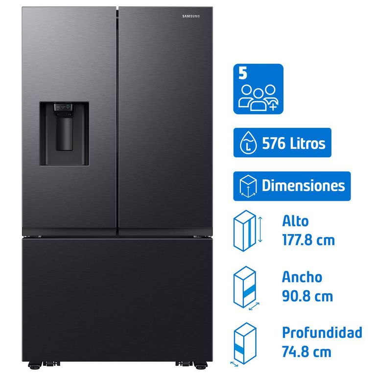 Refrigerador French Door No Frost 719 Litros Negro RF27CG5410B1ZS