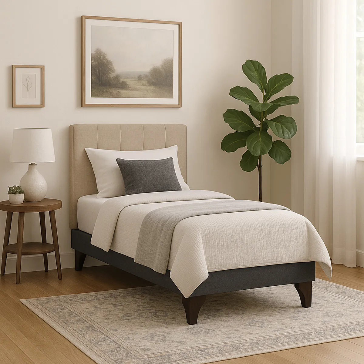 ROSEN - Set Base Cama 1.5 plazas Nido Base Black Negro