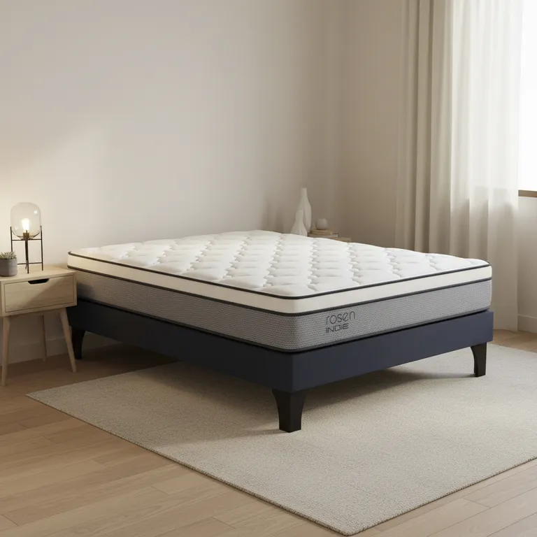 ROSEN Cama 2 plazas Europea Indie Azul
