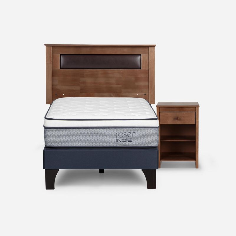 ROSEN - Cama 1.5 Plazas de Estructura Indie Azul