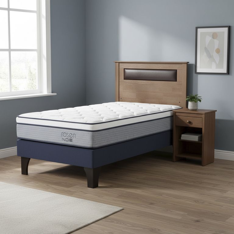 ROSEN Cama 1.5 plazas de Estructura Indie Azul
