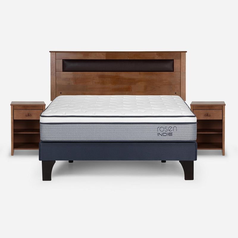 ROSEN - Cama 2 Plazas de Estructura Indie Azul