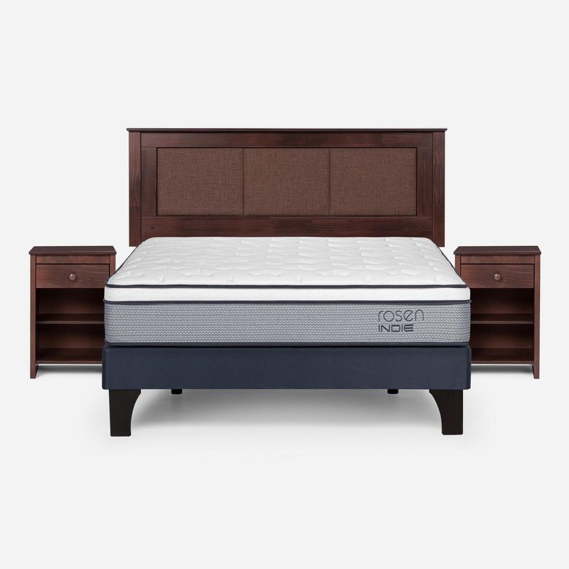 ROSEN - Cama 2 Plazas de Estructura Indie Azul