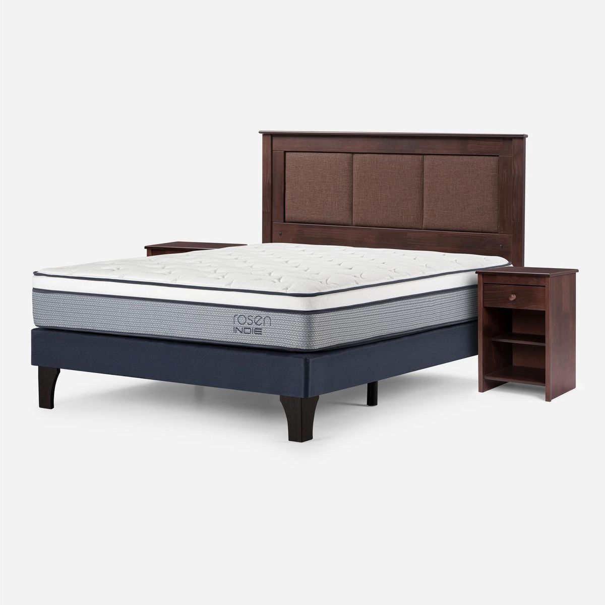 ROSEN - Cama 2 plazas de Estructura Indie Azul