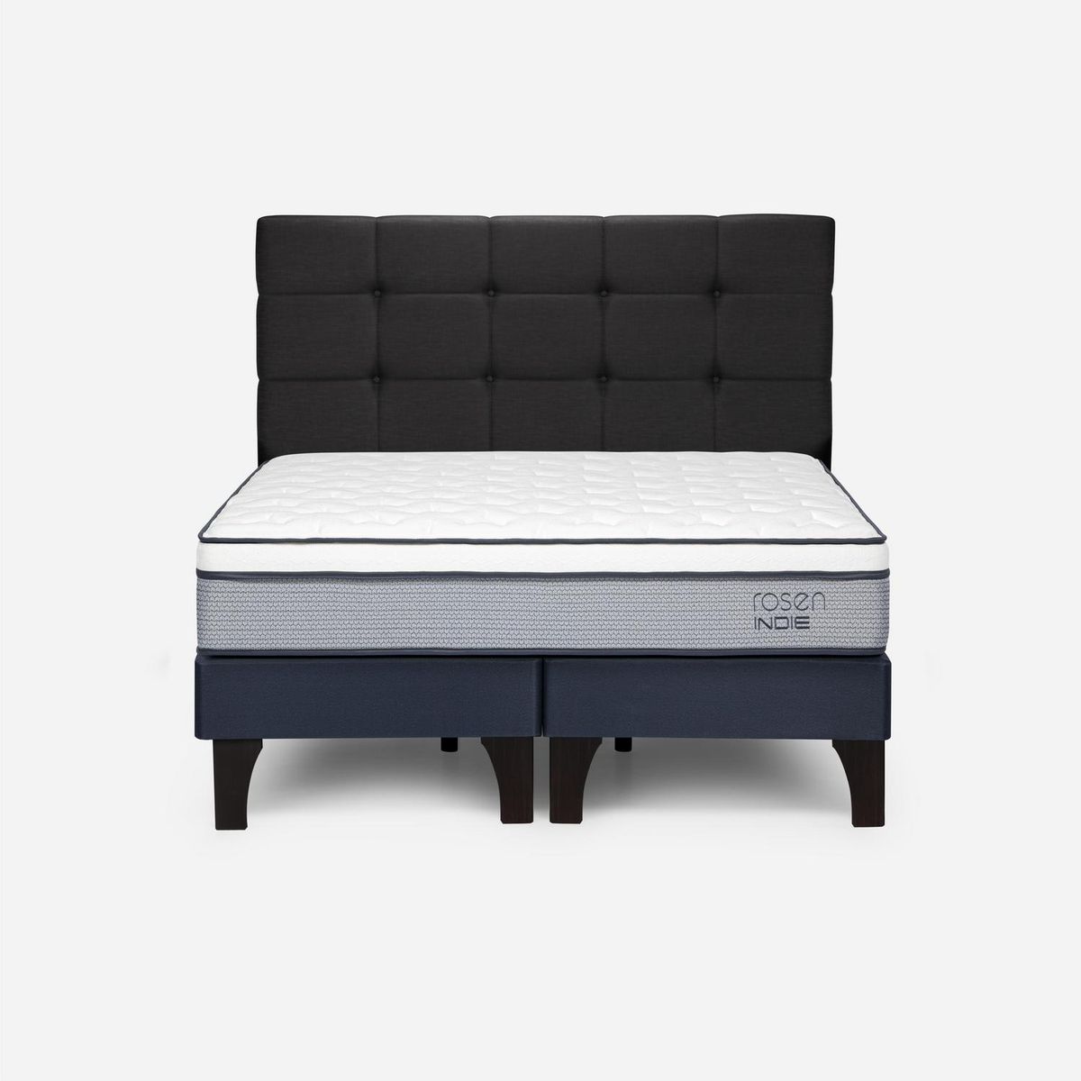 ROSEN - Cama 2 plazas de Estructura Indie Azul