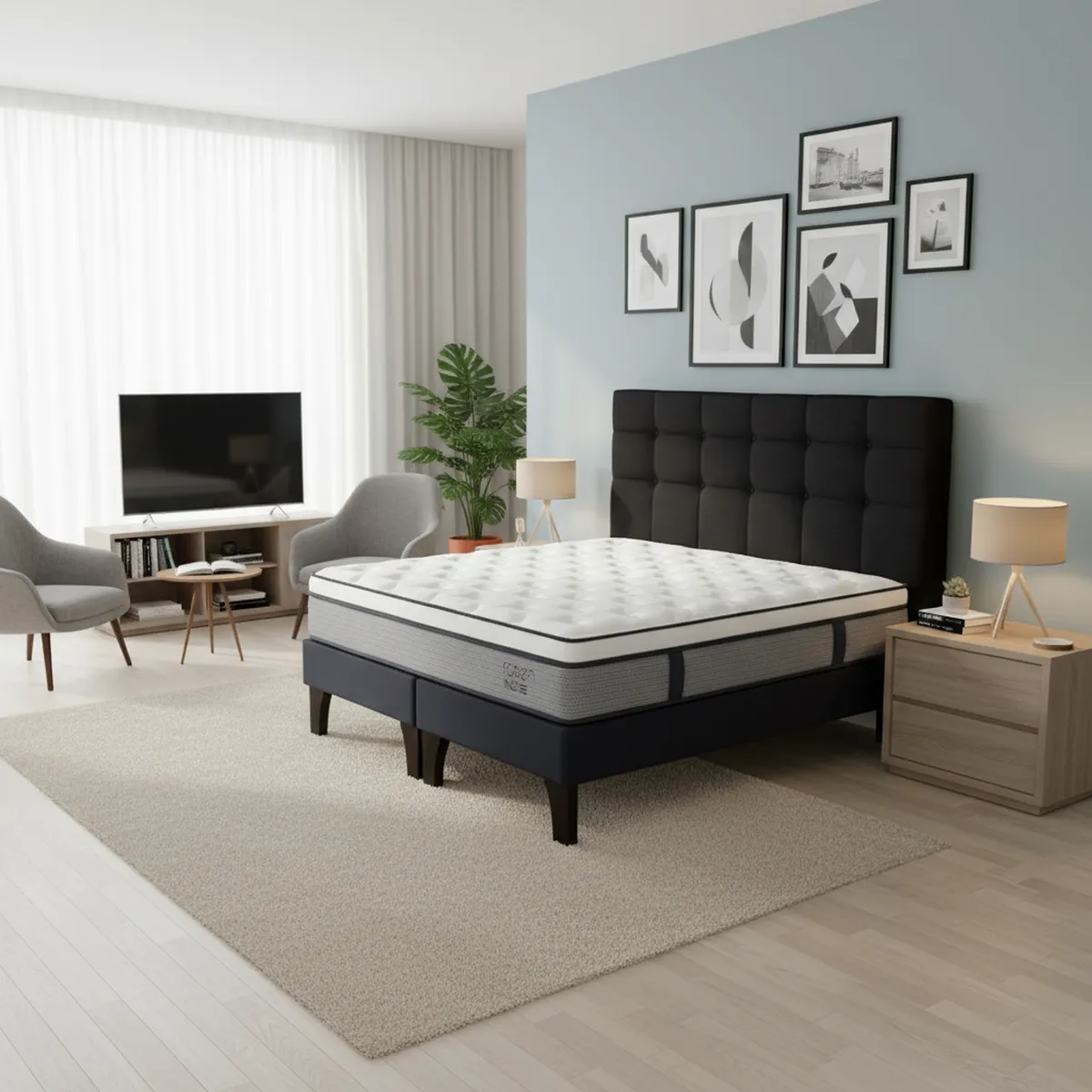 ROSEN - Cama King Indie Azul