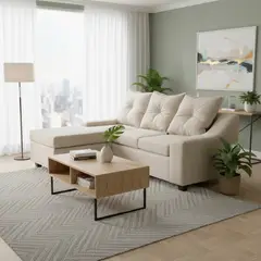 MASEL - Sofá Seccional 3 cuerpos MSVI3IT72 155x90x195 cm Beige