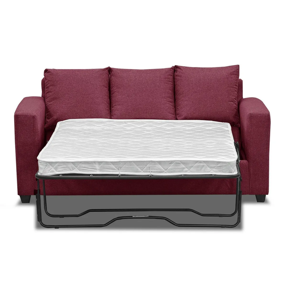 INTERMUEBLES - Sofá cama Marco 133 cm tela burdeo