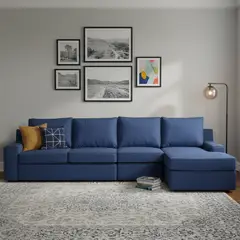 INTERMUEBLES - Seccional cama Burano Xl derecho 133 cm azul