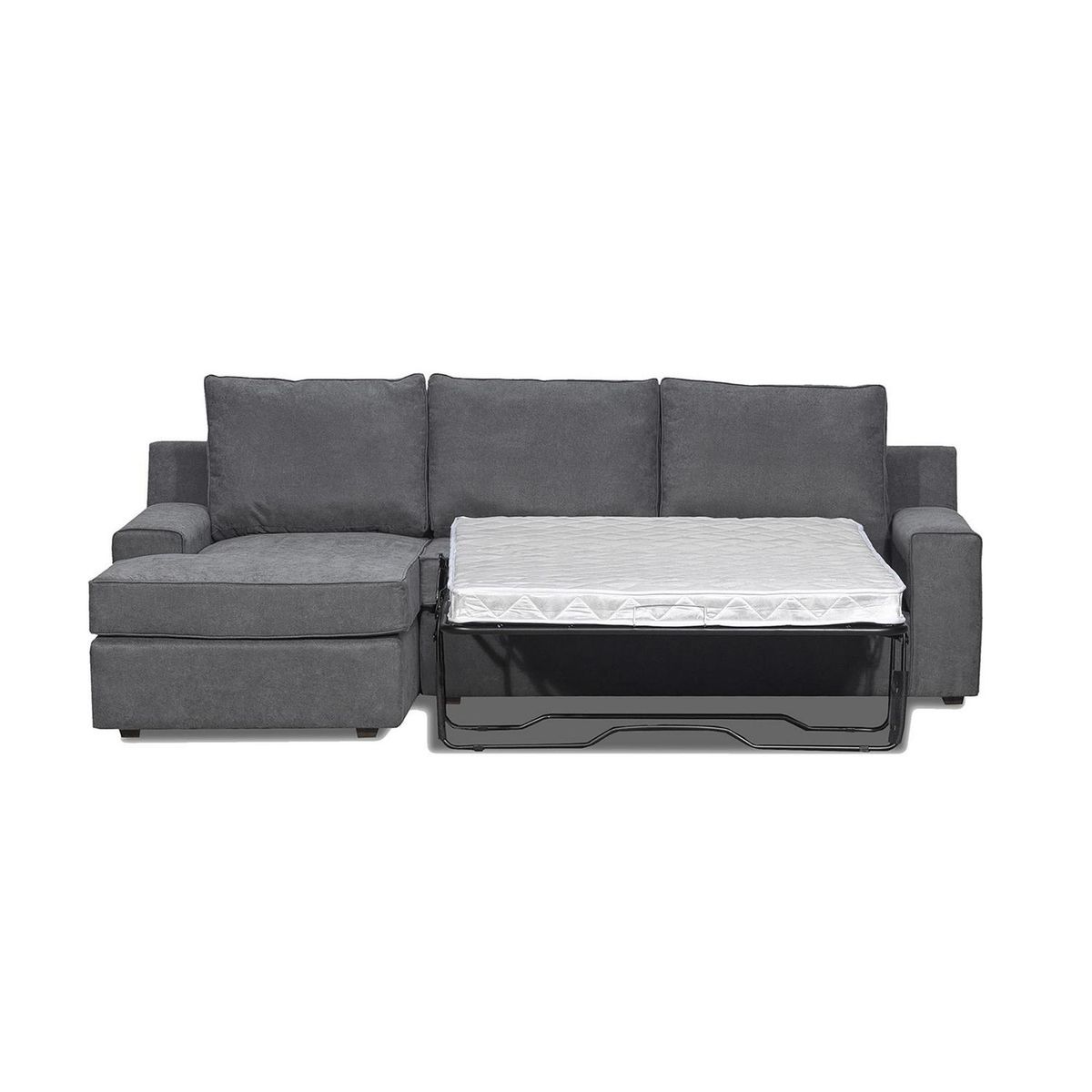 INTERMUEBLES - Seccional cama Burano izquierdo 133 cm gris oscuro