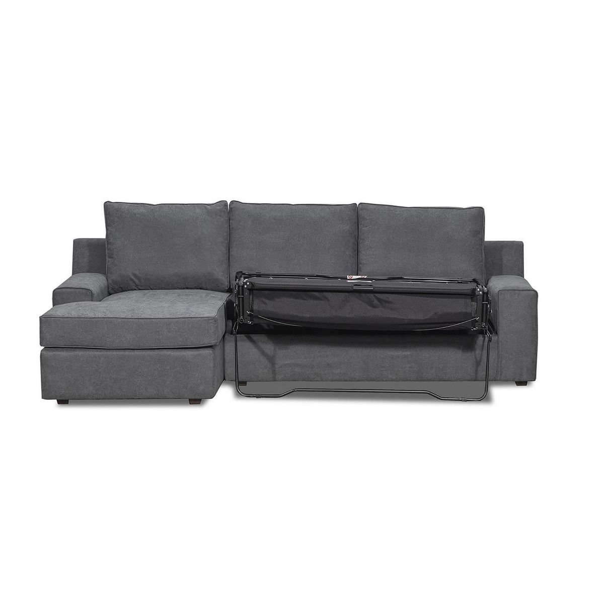 INTERMUEBLES - Seccional cama Burano izquierdo 133 cm gris oscuro