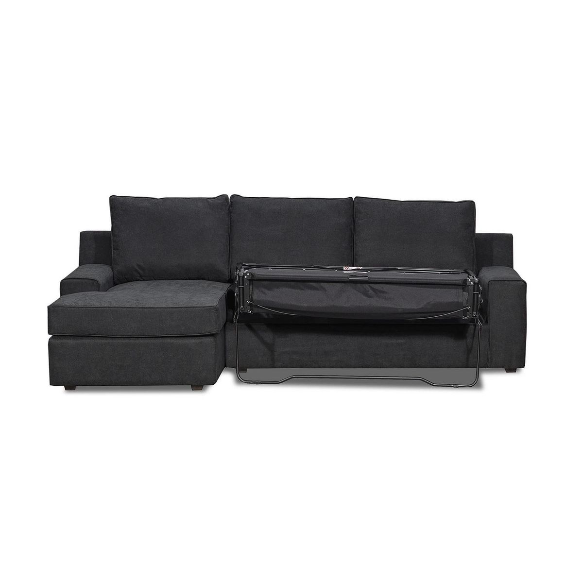 INTERMUEBLES - Seccional cama Burano izquierdo 133 cm negro