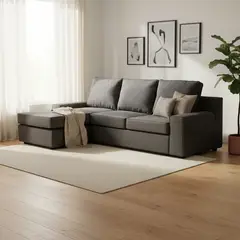 INTERMUEBLES - Seccional cama Burano izquierdo 133 cm negro