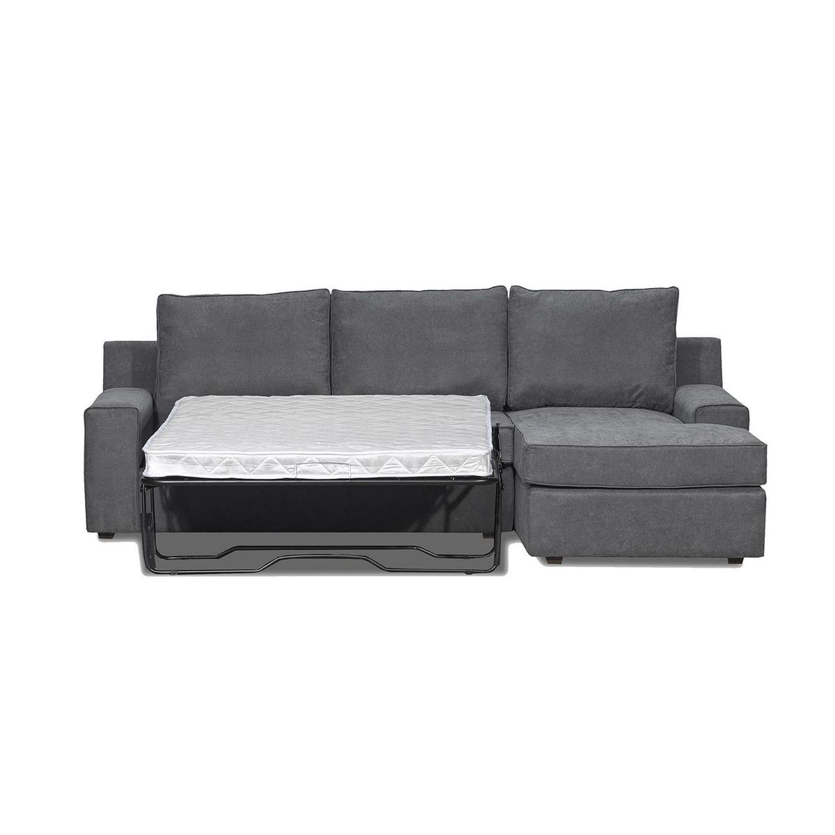 INTERMUEBLES - Seccional cama Burano derecho 133 cm gris oscuro