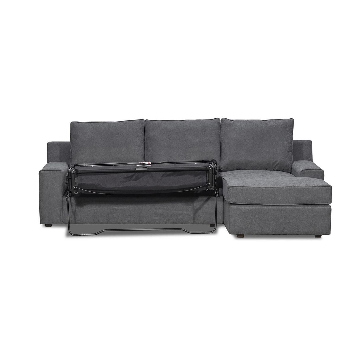 INTERMUEBLES - Seccional cama Burano derecho 133 cm gris oscuro