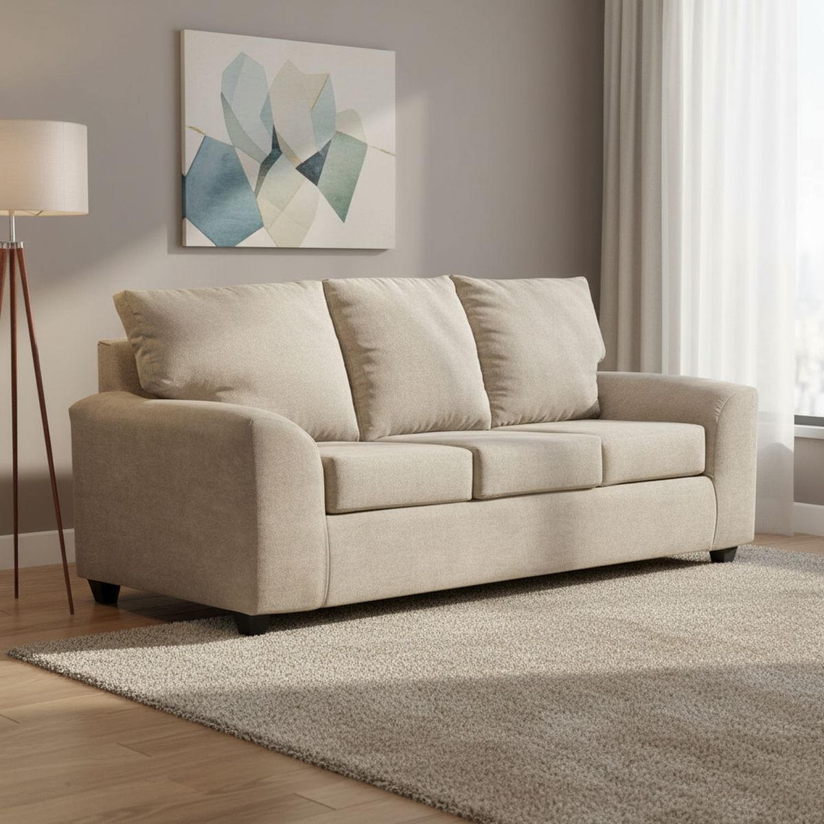 INTERMUEBLES - Sofá cama Manhattan 155 cm Tela arena