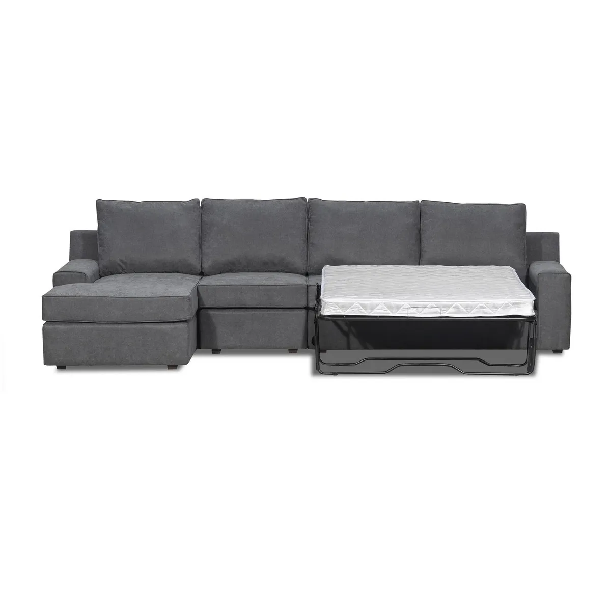INTERMUEBLES - Seccional cama Burano Xl izquierdo 133 cm gris oscuro