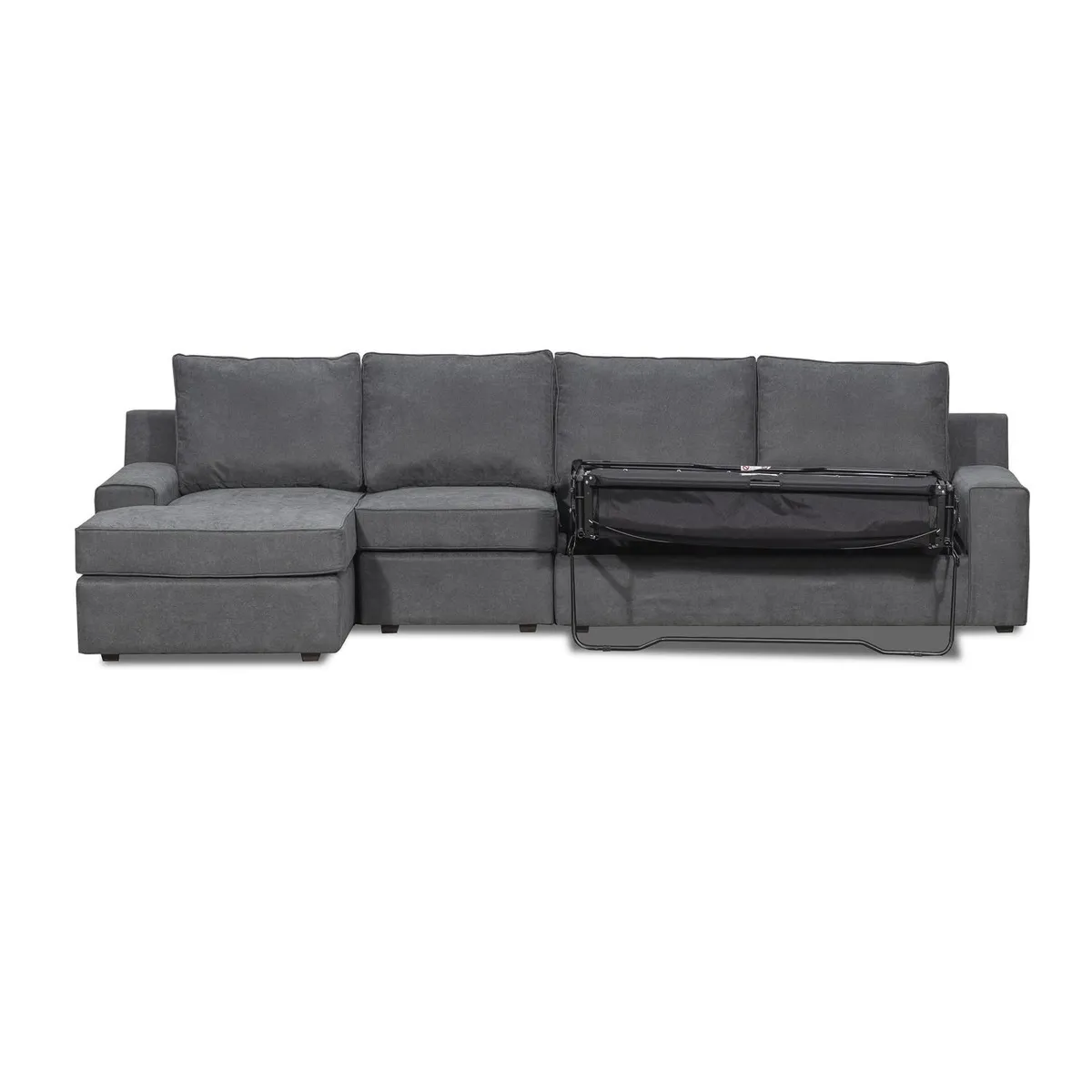 INTERMUEBLES - Seccional cama Burano Xl izquierdo 133 cm gris oscuro