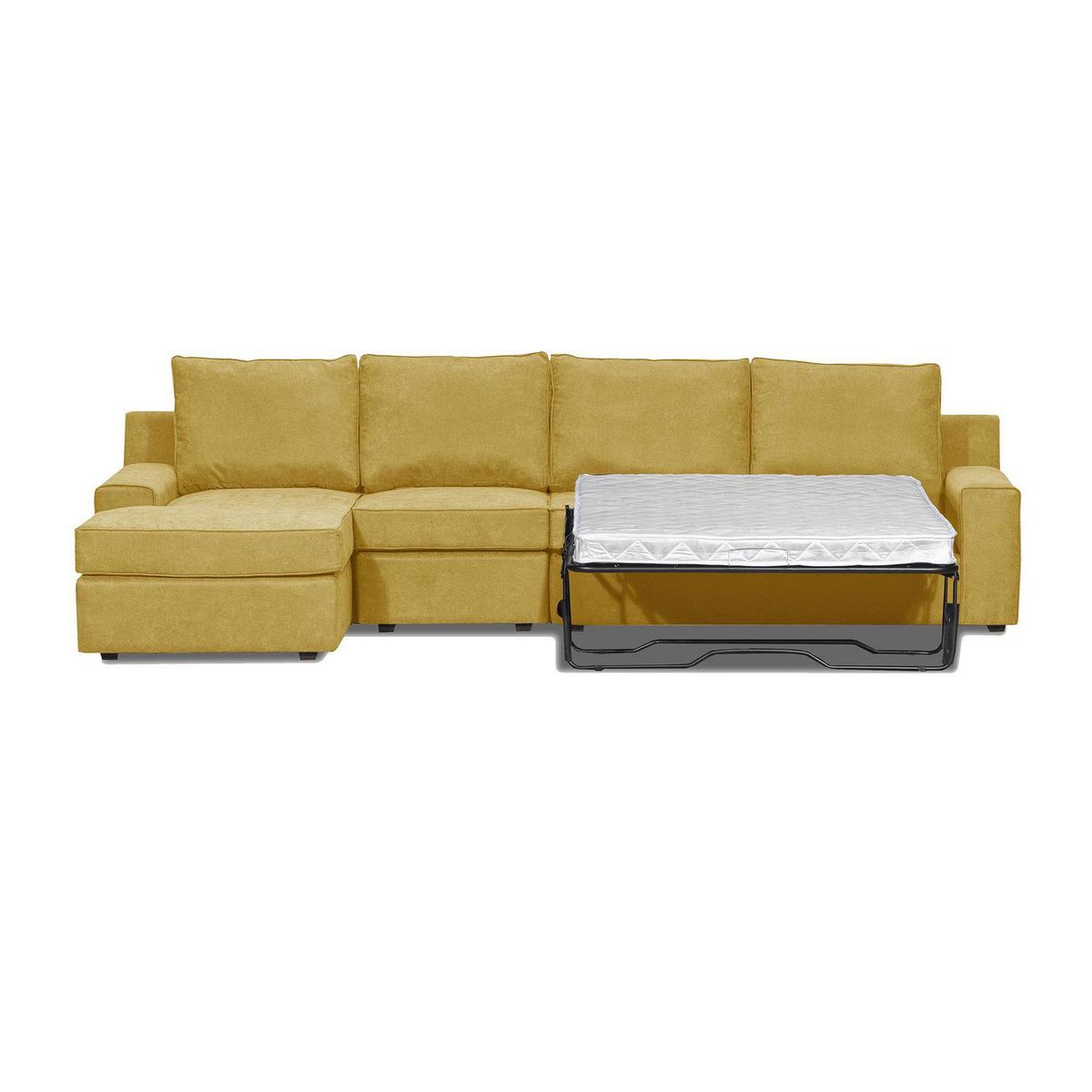 INTERMUEBLES - Seccional cama Burano Xl izquierdo 133 cm mostaza