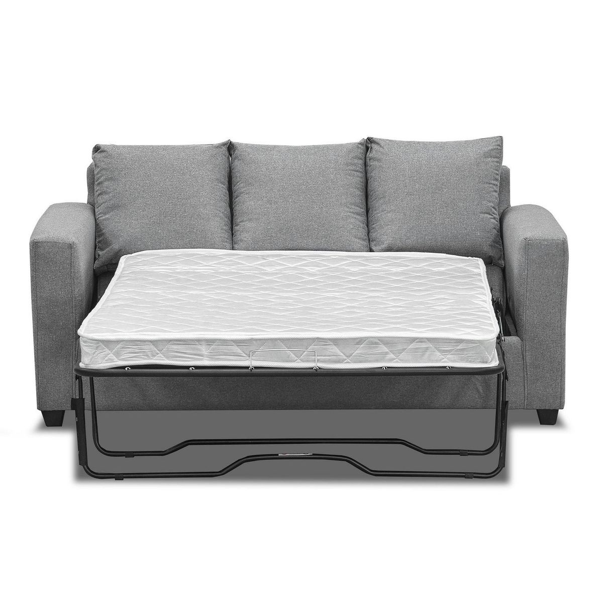 INTERMUEBLES - Sofá cama Marco 133 cm tela gris claro