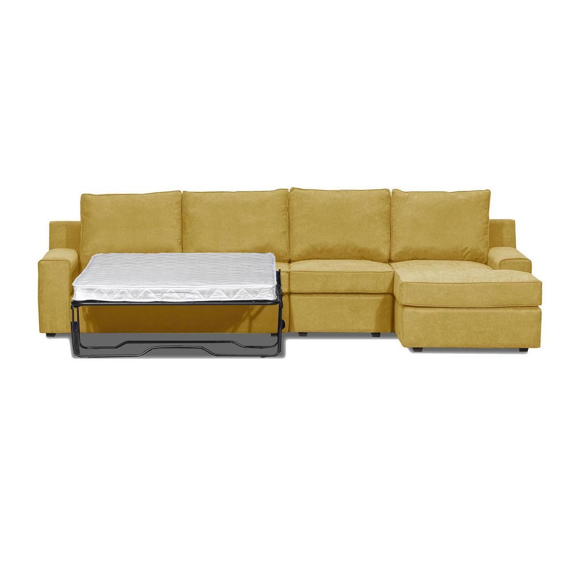 INTERMUEBLES - Seccional cama Burano Xl derecho 133 cm mostaza