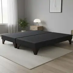 ROSEN - Set Base Cama Base Black 2 plazas Negro