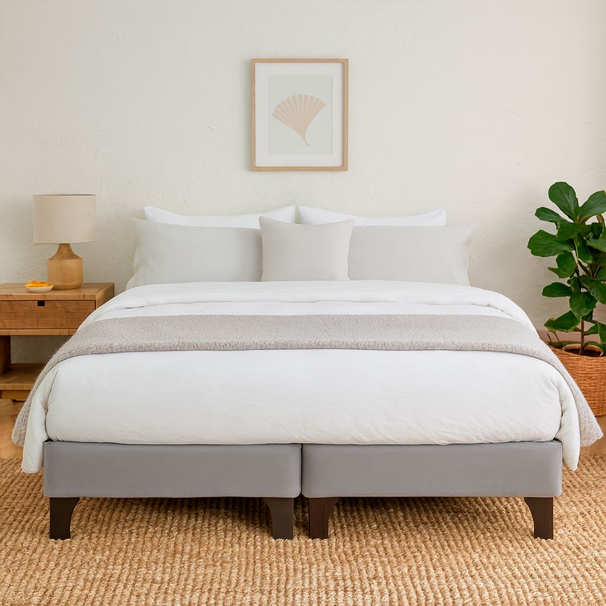 ROSEN - Set Base Cama Base Gris King Gris