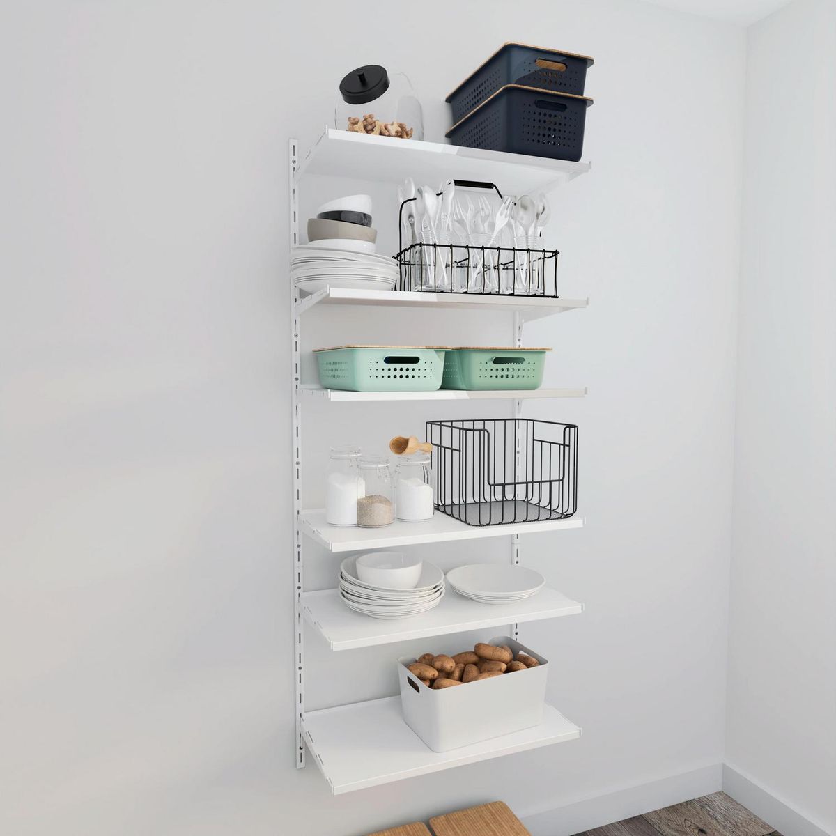 DUCASSE - Repisa Crece Acero 6 Nivel(es) 62x151x31.8 cm Blanco