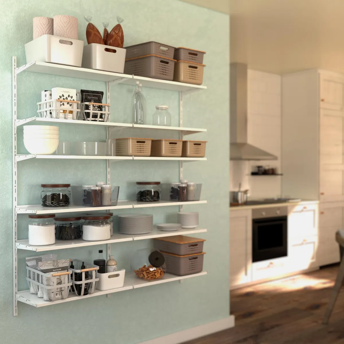 DUCASSE - Repisa Crece Dúo Acero 6 Nivel(es) 122x151x31.8 cm Blanco