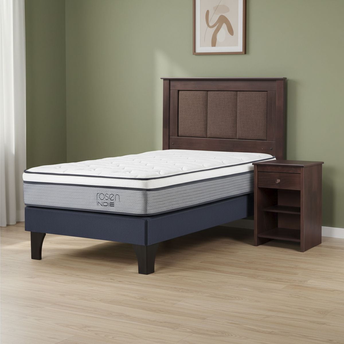 ROSEN - Cama 1 plaza de Estructura Indie Azul