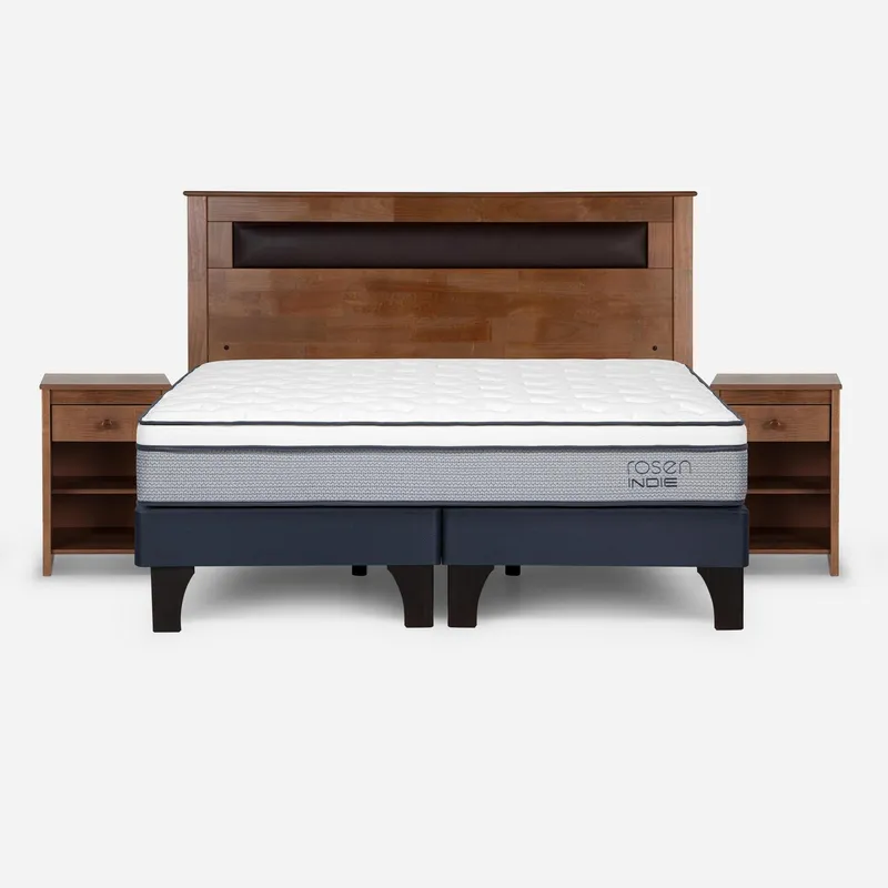 ROSEN - Cama 2 Plazas de Estructura Indie Azul