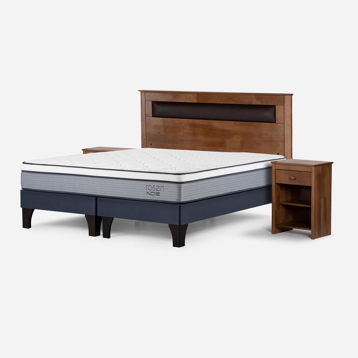 ROSEN - Cama 2 plazas de Estructura Indie Azul