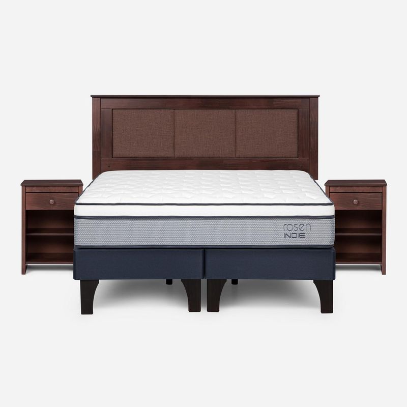 ROSEN - Cama 2 Plazas de Estructura Indie Azul